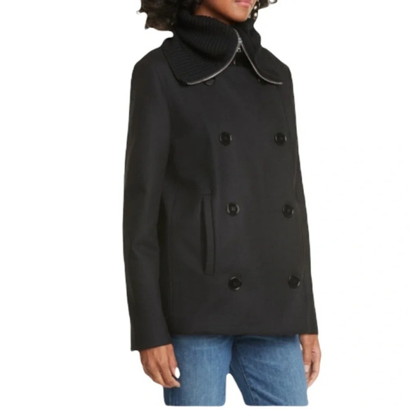 Judith and Charles Wool Blend Coat Black Double Breasted Peacoat Size 6 NWT - Picture 12 of 12